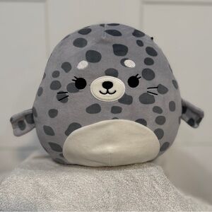 Squishmallows Odile Grey Spotted Seal Plush 10" Sealife Squad Soft Cuddly